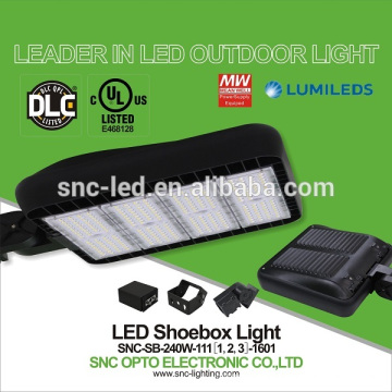 Ultra mince UL DLC Listed 240w LED Shoebox Light avec 5 ans de garantie